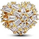 TCZNAF Fashion Family Flower Charms for Bracelets Love Mom Beads Dangle Pendants Christmas for Wome