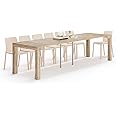Mobili Fiver, First, Extendable Console Table 17.7(120) x35.4 in, Oak, for 4-14 People, Space-Saving Dining Table, Italian Furniture