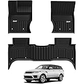 3W Floor Mats Fit Range Rover Sport 2014-2022(Not for Range/Land Rover Discovery Sport) TPE All Weather Custom Fit for Land Rover Sport 1st and 2nd Row Full Set Car Liners - Black