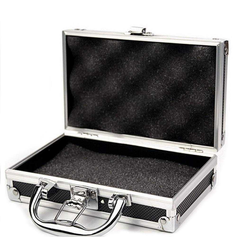 JoyFan Mini Portable Aluminum Tool Box for Carrying Craftsmen (Black, 180x110x55mm)