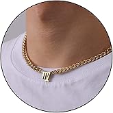 GLITTO Zodiac Sign Necklace for Men Boys Women, Stainless Steel Constellation Horoscope Astrology Pendant necklace, Cuban chain 18+2 inches