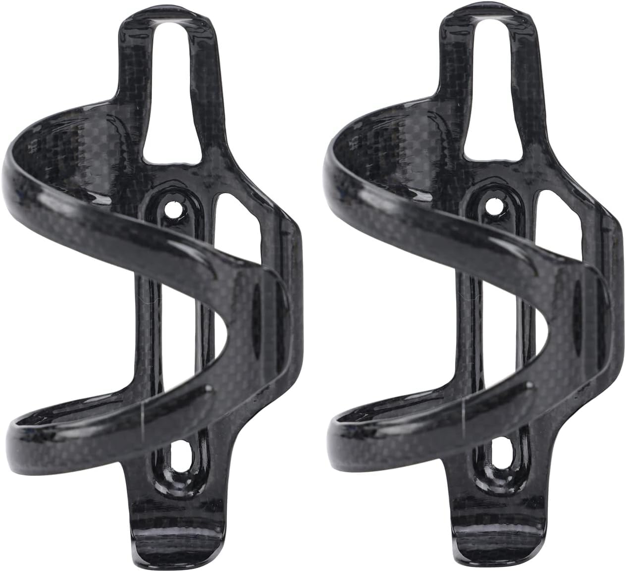 RongXuan Pack of 2 Bicycle Bottle Holders, Full Carbon Water Bottle Holder, Lightweight Drink Holder for Mountain Bike, Road Bike (Glossy Right)