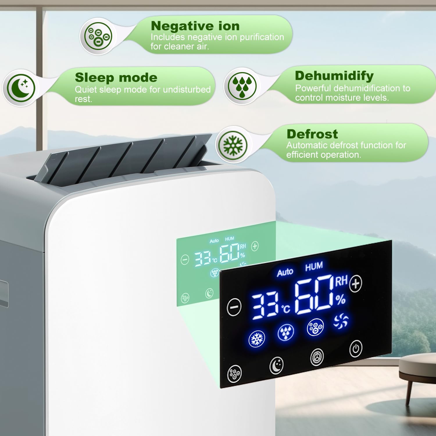 Jaxguom Dehumidifier 12L, Dehumidifiers for Home, Small Dehumidifier Damp with Digital Humidity Display, 24 Hour Timer,2.5L Water Tank, Dehumidifiers for Bedroom, Bathroom, Room