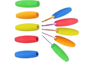 Craftbay 5PCS Crochet Hook Grips Crochet Hook Holder –EVA Crochet Hook Grips for Arthritis Crafting Enthusiasts fit for handle Full Set 2mm-10mm (Multi)