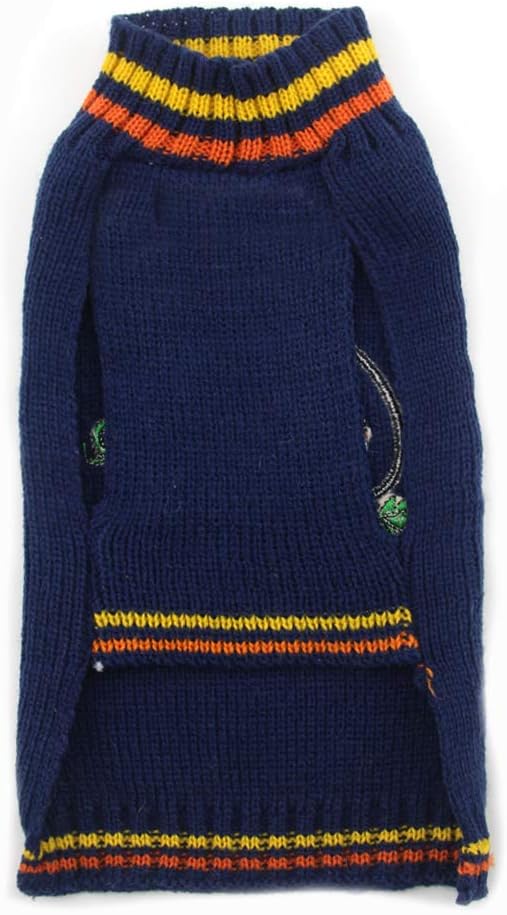 PETCARE Halloween Pet Dog Sweater Pumpkin Striped Knit Jumper Clothes For Dogs Pets Costume Holiday Party for Cat and Puppy(Navy Blue Pumpkin,XS) - Image 4