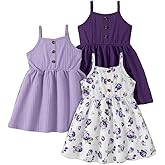 Girls Dresses Toddler Girls Dress 3-Pack Casual Party Print Skater A-line Dress Sundress