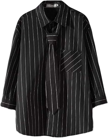 Amazon Piite メンズ シャツ ストライプ ｔシャツ カジュアル 七分袖 ワイシャツ カップル トップス 夏 シンプル 薄手 日焼け止め 体型カバー スリム シャツ ビジネス 学生ｙシャツ 原宿系 シャツ 通販