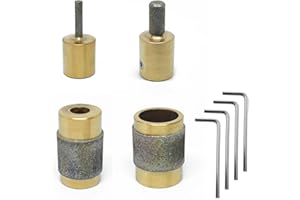 Jarshtime Glass Grinder Bits 4 PCS Diamond Stained Glass Grinding Wheel Includes 1 3/4 1/4 1/8 Inch Diamond Glass Grinder Hea