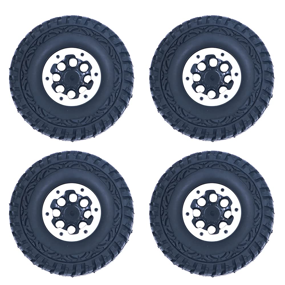 DollaTek 4Pcs 1.9inch Simulation climbing car pneumatic tire for D90 SCX10 CC01 90027 90028 90021 90022