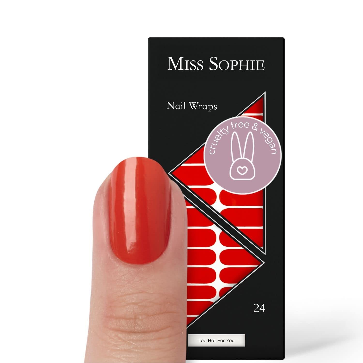 Original Miss Sophie Nail foils Too Hot for You I 24 Ultra-Thin Nail Polish Strips Single Color I for Fingernails & toenails I Holds on Natural as Well as Painted, Acrylic, Gel & Shellac Nails โ image 1