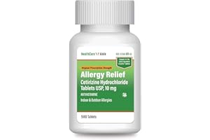 HealthCareAisle Allergy Relief - Cetirizine Hydrochloride Tablets USP, 10 mg - 500 Tablets - Original Prescription Strength Allergy Medication, 24-Hour Relief