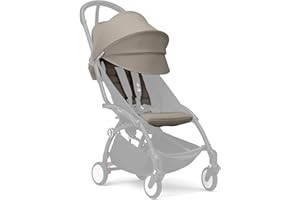 Stokke YOYO 6+ Color Pack, Taupe - Textiles Only: Seat Pad, Extendable Canopy & Zipped Back Pocket - Requires YOYO3 Frame (Sold Separately)