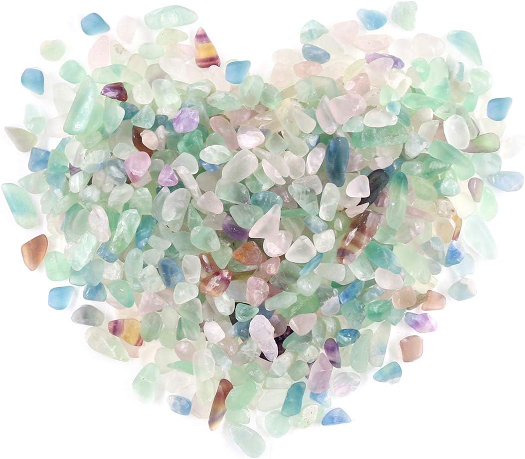 Hardscaping Materials - Swpeet 1 Pounds Ruby in Fuchsite Tumbled Chips Stone Crushed Pieces Irregular Shaped Stones 0.3-0.5 inch 1pound(About 455 Gram) (Green Prehnite)