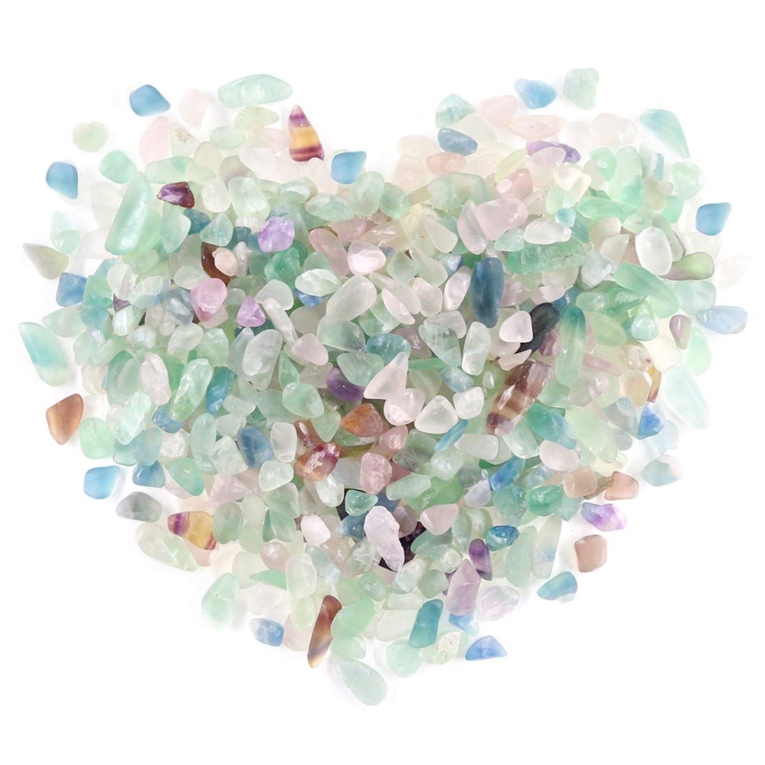 Swpeet 1 Pounds Ruby in Fuchsite Tumbled Chips Stone Crushed Pieces Irregular Shaped Stones 0.3-0.5 inch 1pound(About 455 Gram) (Green Prehnite)