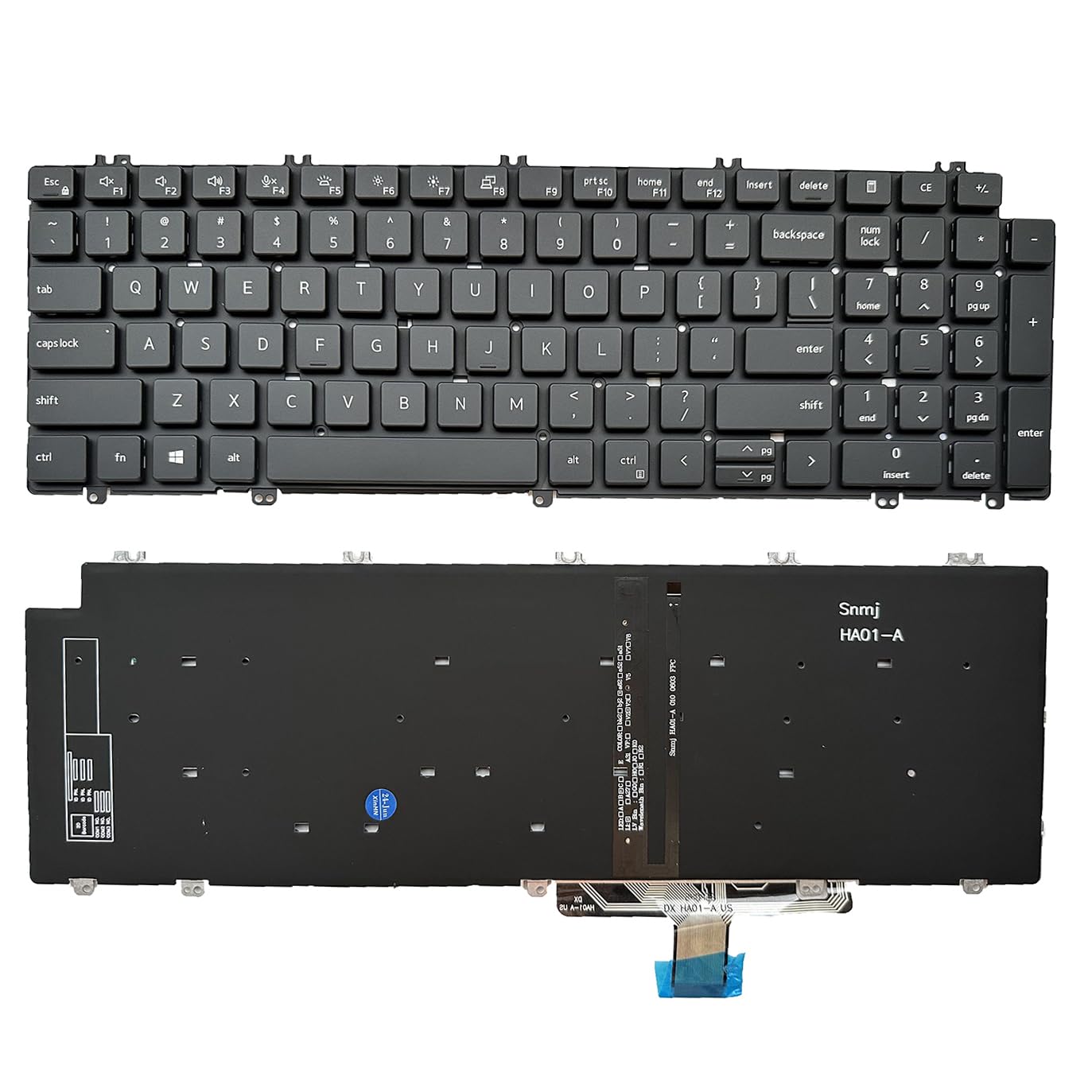 Siakoocty Laptop Replacement US Layout with Backlight Keyboard for Dell ...