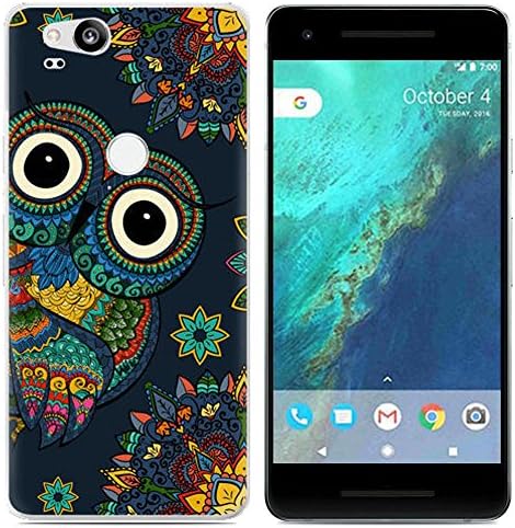 Google Pixel 2 Case Cover (2017) Flexible Premium TPU Slim Thin Drop Protection Shock Absorption Shockproof (Owl)