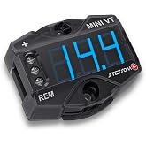 Stetsom MiniVT Digital Display Mini Voltmeter High Accuracy Blue LED 7V~30V Automotive Car Motorcycle Battery Voltage Panel Meter Easy Connection Remote Power for Car Audio Systems