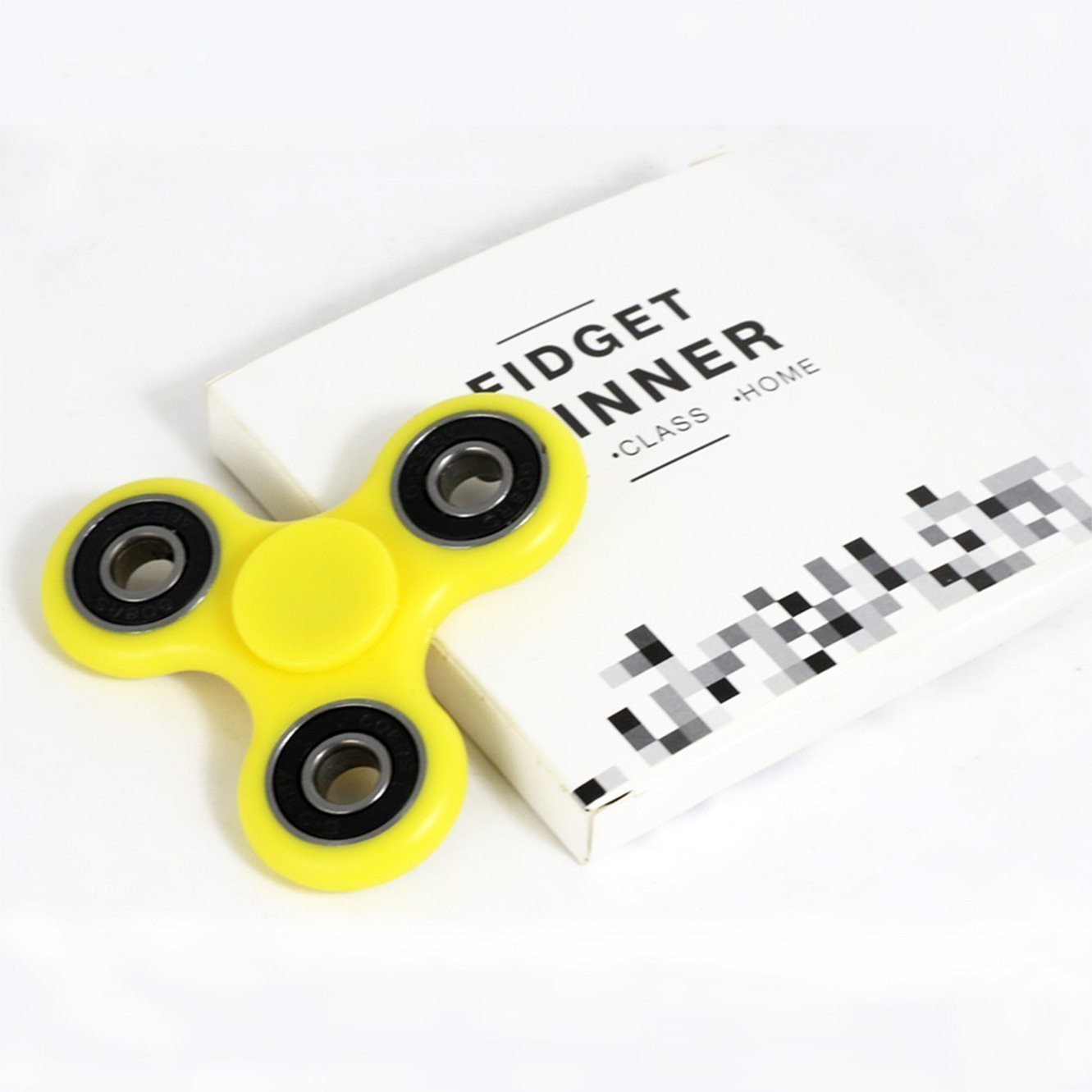 CASOFU Tri-Spinner Fidget Spinner Toy Stress Reducer Ceramic Bearing - Perfect For ADD, ADHD, Anxiety, and Autism Adult Children ,Yellow - D