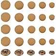 OLYCRAFT 50pcs Flat Shank Buttons Metal Blazer Button Set Brass Vintage Shank Buttons 15mm 18mm 20mm 23mm 25mm Flat Sewing Buttons for Blazer, Suits, Coat, Uniform and Jacket - Antique Bronze