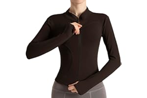 Ncvtang Women's Cropped Lightweight Stretchy Running Track Jackets Full Zip Slim Fit Athletic Tops with Thumb Holes