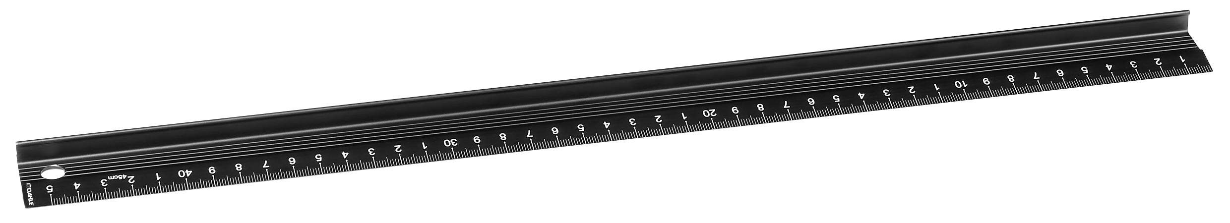 Dahle Aluminium Cutting Ruler with High Grip Strip and Non-Slip Black 45 cm