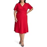 Tommy Hilfiger Women's Scuba Crepe Structured Short Puff Sleeve