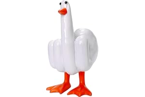 Jxueych Middle Finger Duck Figurine 6 inch Tall - Cute Duck Weird Gifts Ornaments, Rebellious Duck Statues for Home, Patio, Lawn, Yard, Office, Outdoor Decorations, Housewarming Garden Gifts