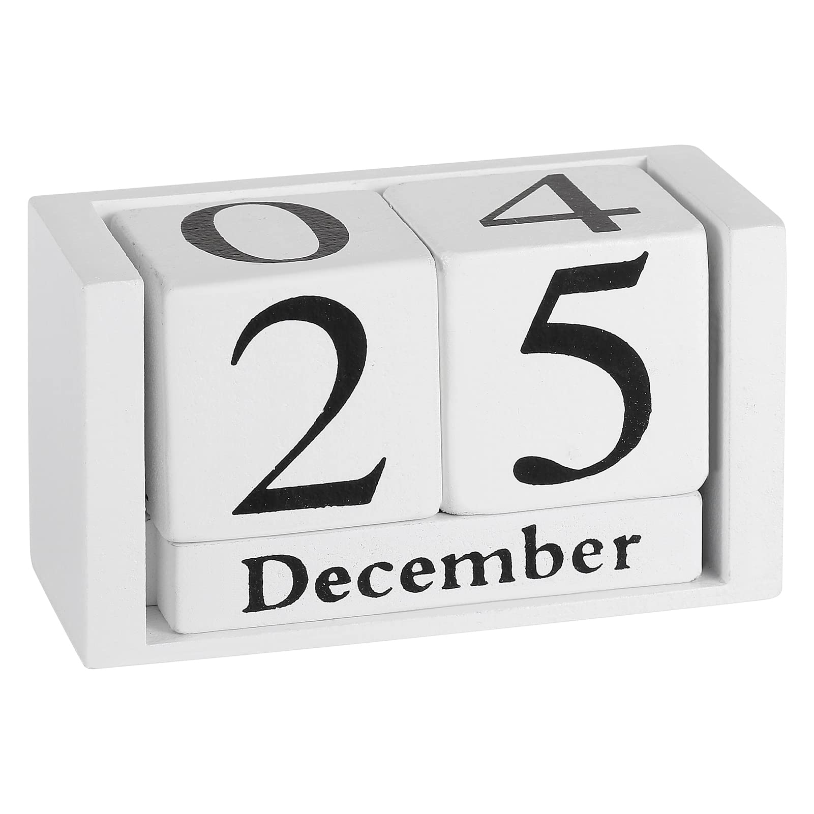 Newest Vintage Wooden Calendar, Wooden Date Block Perpetual Calendar for Desk, Time Concept Rustic Wooden Cubes Calendar Month Date Display Home Office Decoration