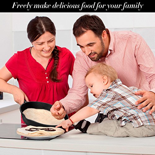 Cast Iron Skillet Set,IEOKE 2 Pieces Pre-seasoned Pan 8-Inch and 12.5 Inch Stovetop Oven Cookware Set Heavy Duty Kitchen Pot - Thumbnail 4