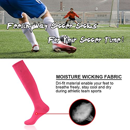 image for Soccer Socks Youth, Feelingway Unisex Over The Calf Sport Softball Bas