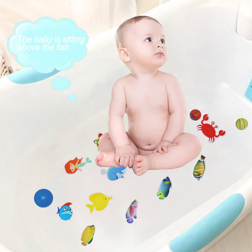 FuturePlusX Bathtub Sticker, 10PCS Adhesive Safety Treads Non-Slip Bathtub Appliques Accessories for Tubs Bathrooms Showers Pools Boats Stairs