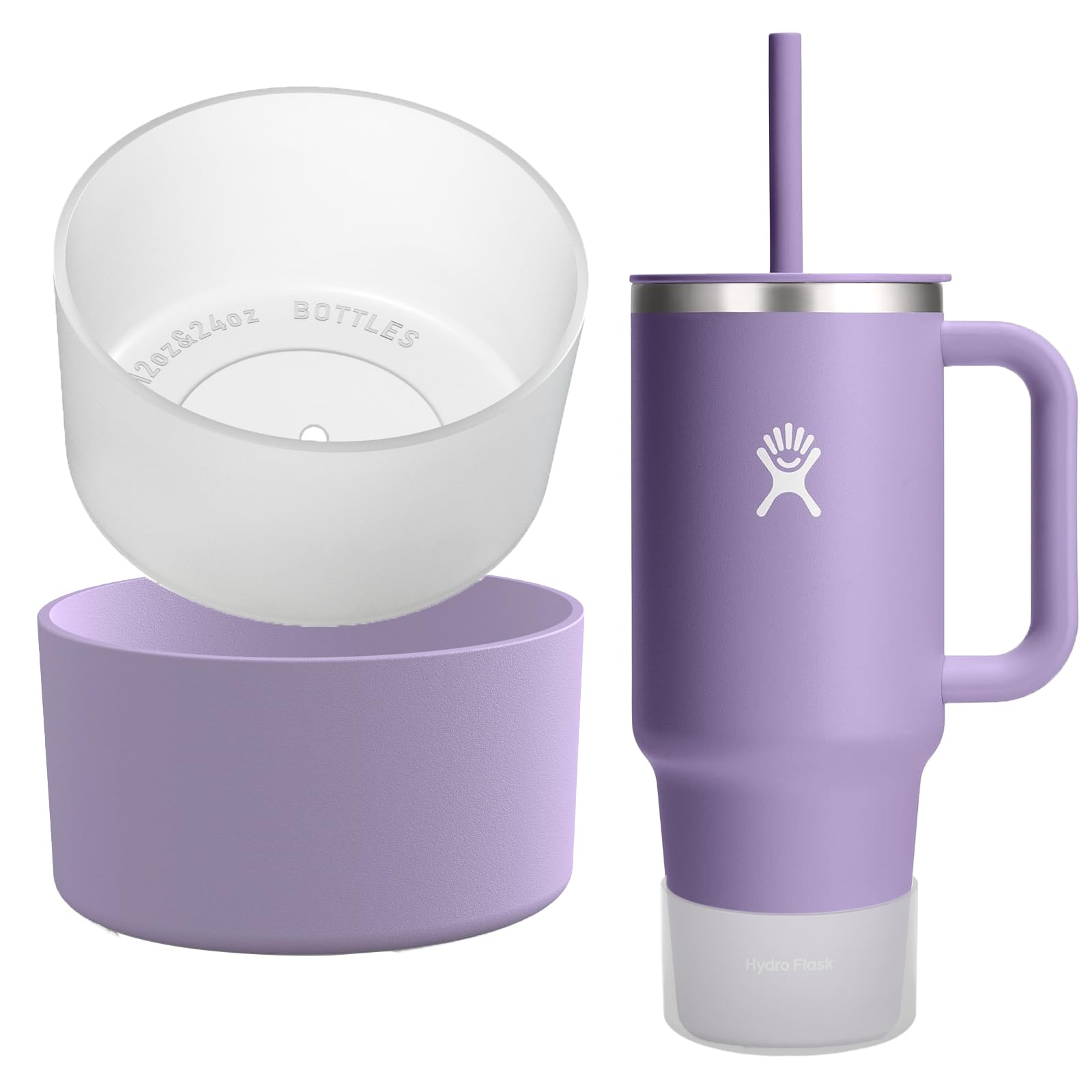 Photo 1 of OAWEEN 2 pcs Silicone Boot for Hydro Flask 12oz 24-40oz Tumbler Bottom Diameter 2.87"-3.07" Anti-Scratch Protective Sleeve for Hydroflask Water Bottle Anti-Slip Clear Cover Outdoor Use Accessories