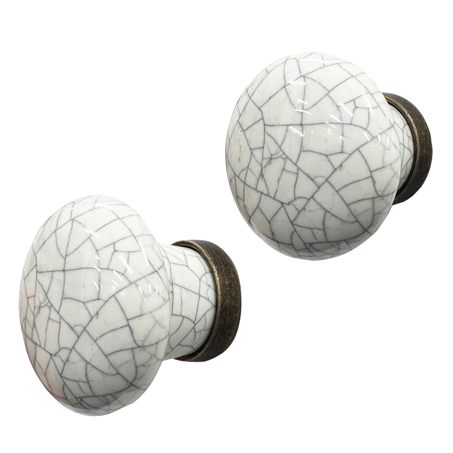 Rei BLISTER with 2 ROUND KNOBS for FURNITURE MADE in PORCELAIN FINISH CRAQUELÉ MOD.818 Ø30mm