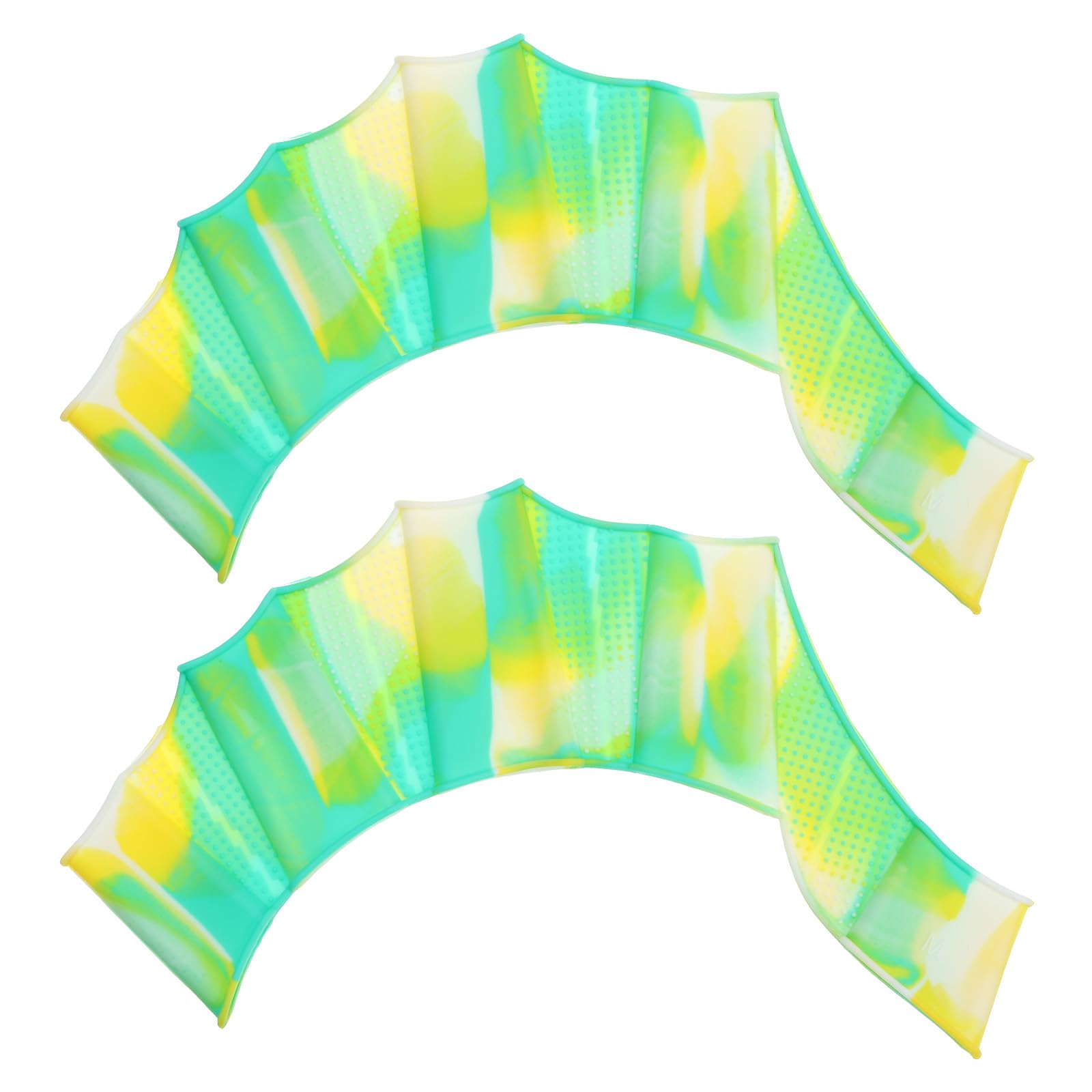 PATIKIL Silicone Swimming Gloves, 1 Pair Webbed Swim Gloves Finger Frog Type Water Resistance Gear Paddle Fins for Aquatic Training, Blue Tone, M