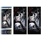JSCARLIFE Skull Car B-Pillar Sticker, HD Printed PVC Waterproof Car Decals, Car Stickers Vinyl Self-Adhesive Side Strip Decal Cool Stickers (Skull Style 3)