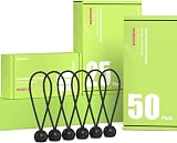 BROTREE Bungee Cords with Balls 10pk 12.5cm Heavy Duty Tarpaulin Ties Black view 5