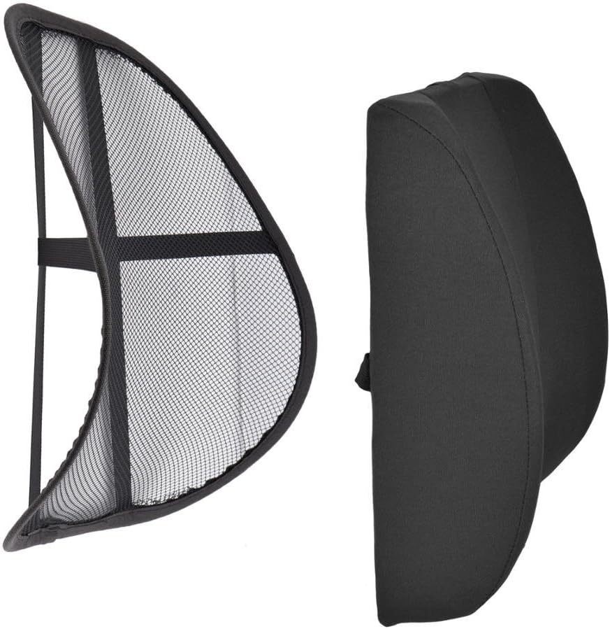 Ultimate Premium 2-1 Combo Lumbar Backrest Breathable Mesh with Memory Foam Cushion Lumbar Support to Help Posture and Relieve Mid and Lower Back Pain. Recommended by Doctors
