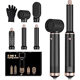 5 in 1 Hair Dryer Brush Set, Negative Ion Blow Dryer Brush Upgrade Hot Air Brush Air Styler Curling Wrap Air Curler, Curling Iron Hair Styling Tools As A Gift for Straight/Curl/Drying/Smoothing
