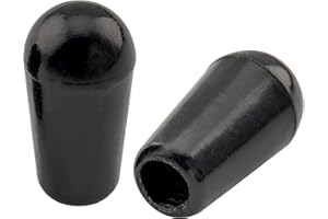 Musiclily Pro Metric Thread Plastic Guitar 3 Way Toggle Switch Tips LP Pickup Selector Switch Caps Switch Knobs for Import Epiphone Les Paul Style Electric Guitar, Black (Set of 2)