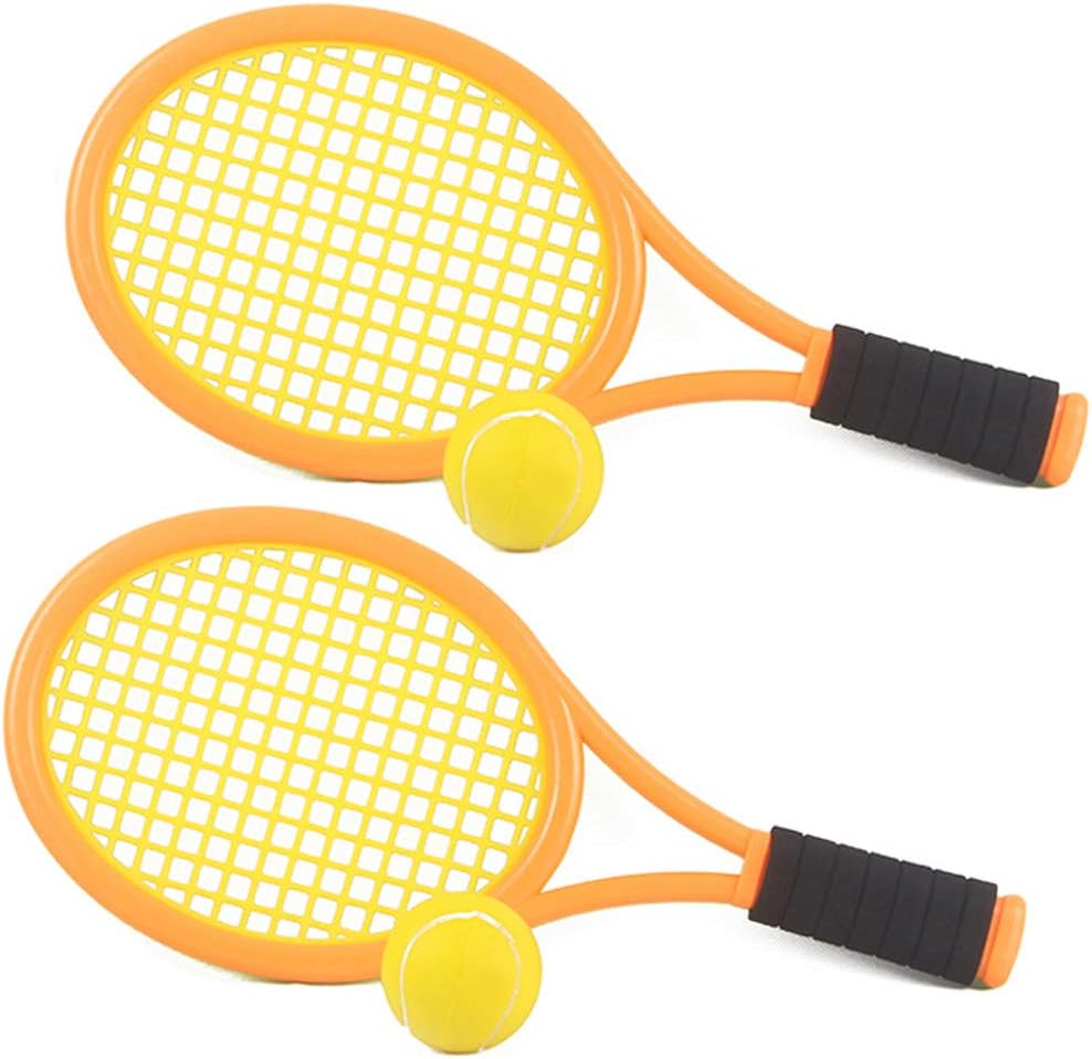 Kids Tennis Racket Set with Ball, Plastic Tennis Racquet Toys for Toddler or Child (Age 3-5) Outdoor Sports, Packaging with Shoulder Strap : Sports & Outdoors