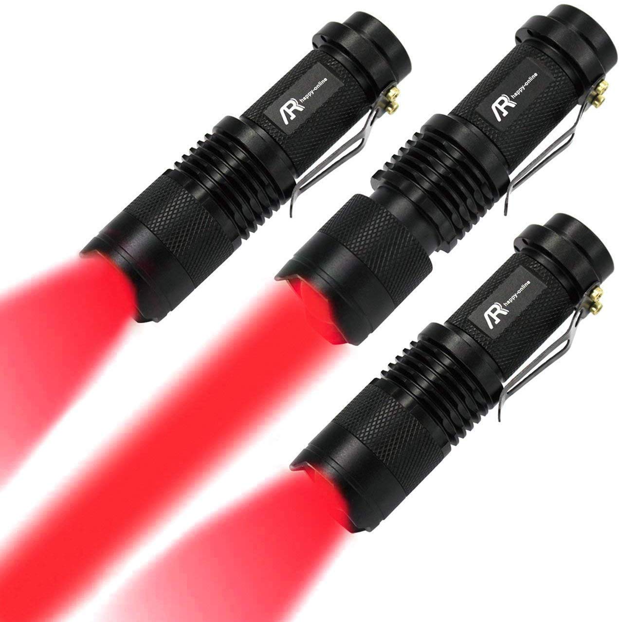 AR happy online 3 Pack Red Light Flashlight, 3
