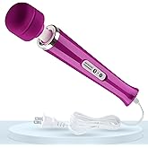 Wired Powerful Handheld Wand Massager, Strong Personal Vibration Massage for Sports Recovery, Back Muscle Aches, Whole Body Pain (Purple)