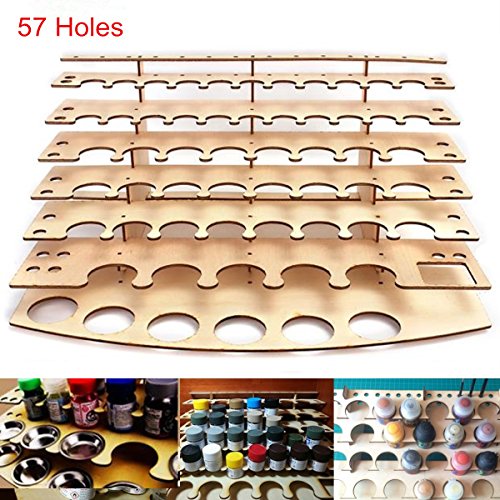 CAVEEN Paint Stand 57 Pots Wooden Acrylic Color Paints Bottle Storage Rack Holder Modular Organizer - Thumbnail 5