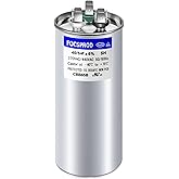 [UL Recognized] FOCSPROD 40+5 uF 40/5 MFD &plusmn;6% 370V/440V CBB65 AC Capacitor, Dual Run Round Capacitor Replacement, 40 5 uF 440 Volt HVAC for AC Unit Fan Motor Start or Heat Pump or Condenser Straight