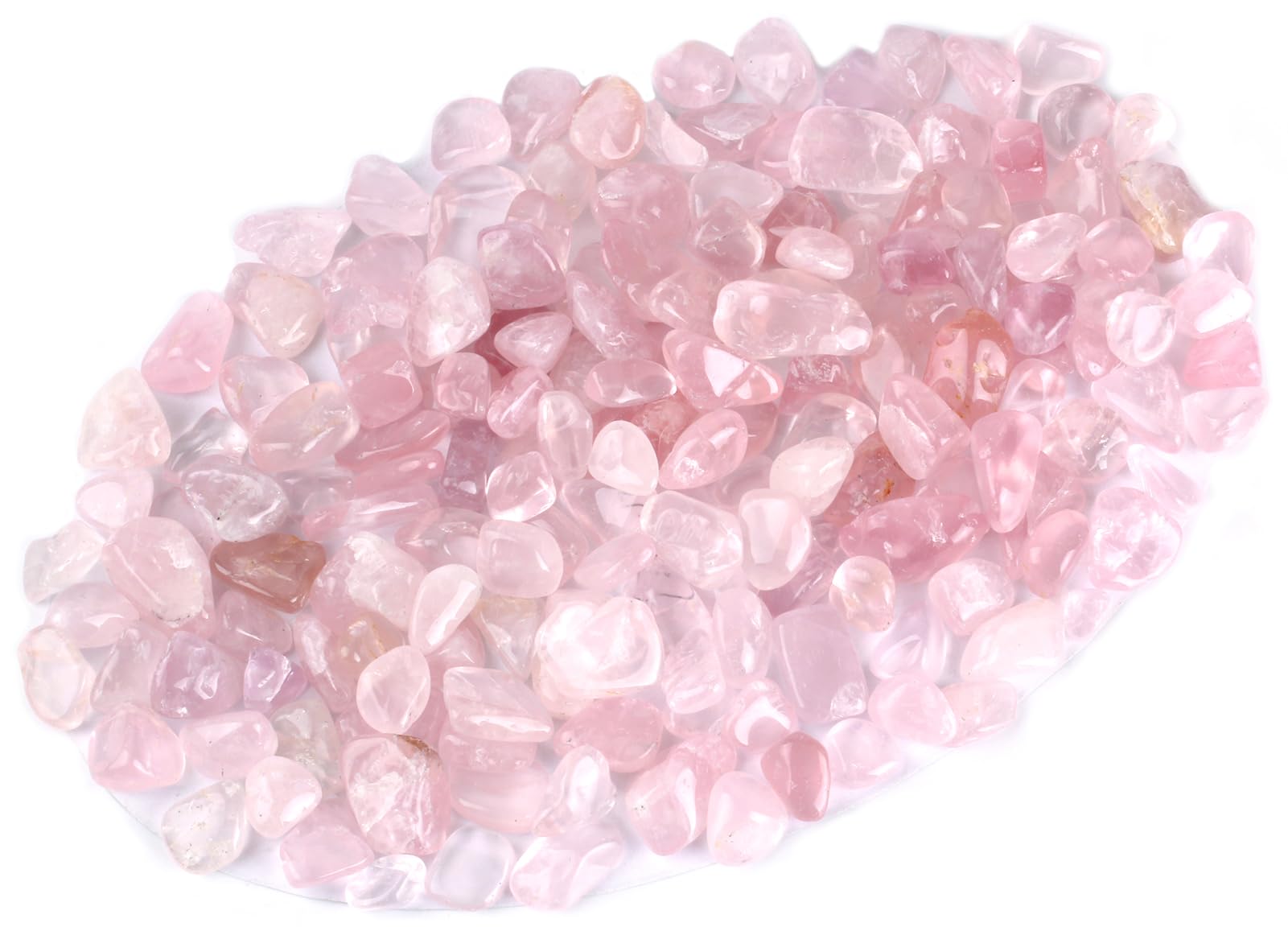ZenQ 1 lb Rose Quartz Tumbled Stone Chips Crushed Natural Crystal Quartz Pieces