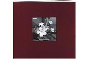 Pioneer Photo Albums 8 x 8-Inch Postbound Silk Fabric Frame Cover Memory Book, Cranberry