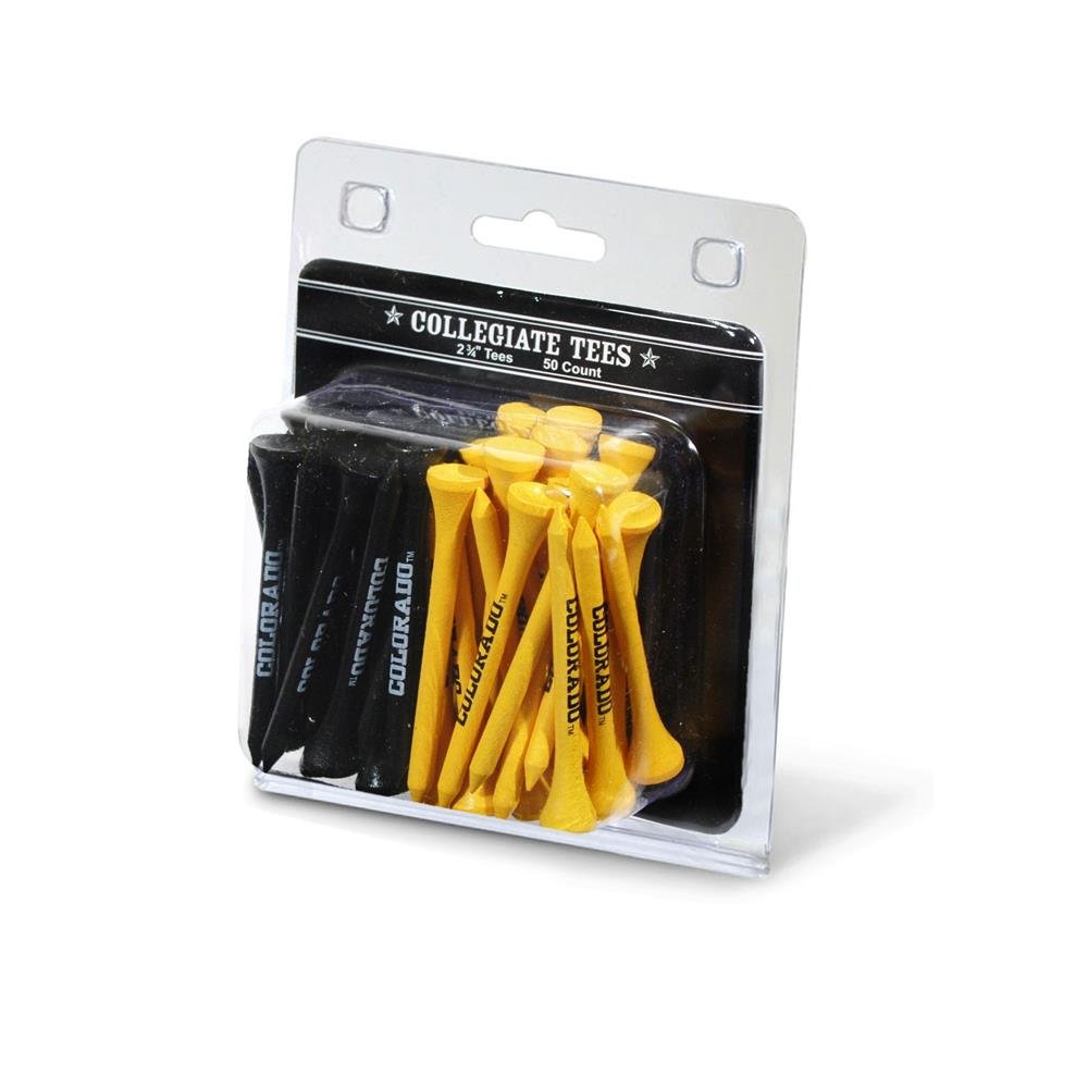 Team Golf NCAA Colorado Buffaloes 2-3/4" Golf Tees, 50 Pack, Regulation Size, Multi Team Colors
