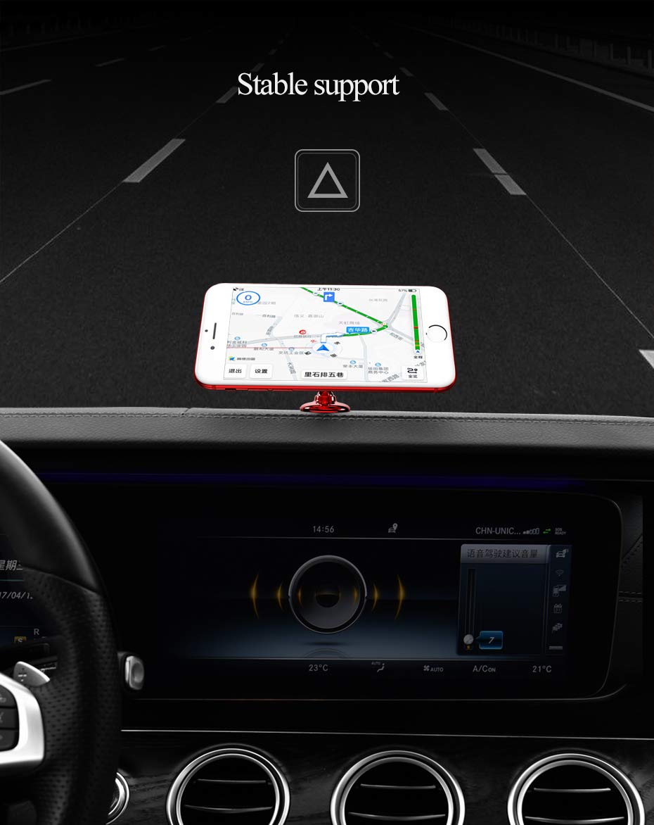 Version - Universal Magnetic Car Cell Phone Holder Mount Stand a Super Strong Magnet iPhone 7/7 Plus/8/8Plus/X/Samsung Galaxy S8/S7/S6 More - Red