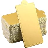 YYaaloa Mini Rectangular Golden Cake Boards Mousse Cupcake Base Paper Plates Rectangular Dessert Board Base for Cake DIY, Baking Dessert Party Wedding Birthday (Rectangular, 50pcs)