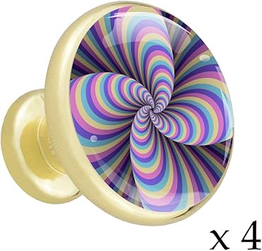 Patrón de rayas tridimensional púrpura-amarillo Tiradores de gabinete